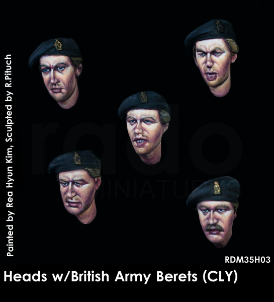 RDM35H03 Heads w/British Army Berets (CLY) 5pcs.