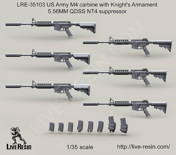 LRE35103 US Army M4 Carbine with Knight's Armament 5.56mm QDSS T4 suppressor