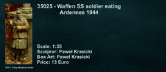 Waffen SS Soldier Eating, Ardennes 1944
