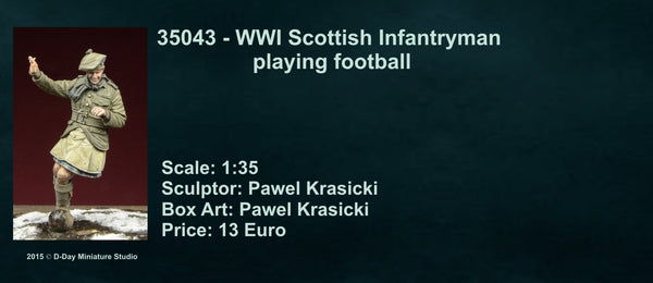 WWI Scottish Infantryman playing football