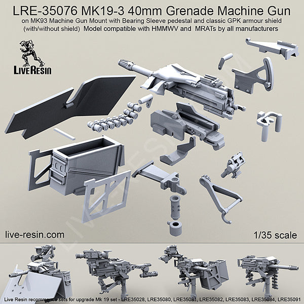 MK19-3 40mm Grenade Machine Gun with GPK Shield (with/without shield)