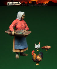 Russian Old Woman and Hens