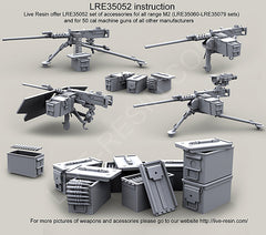 LRE35052 M2 Browning .50 Caliber Machine Gun ammo boxes, ammo belts