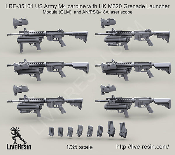 LRE35101 US Army M4 carbine with HK M320 Grenade Launcher