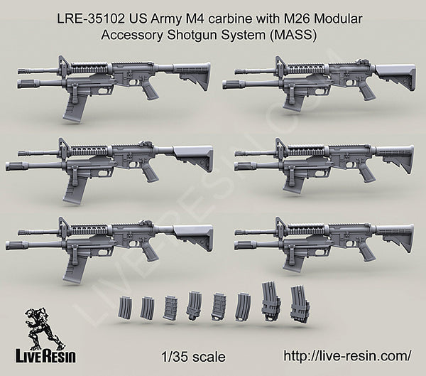 LRE35102 US Army M4 carbine with M26 Modular Accessory Shotgun System (MASS)