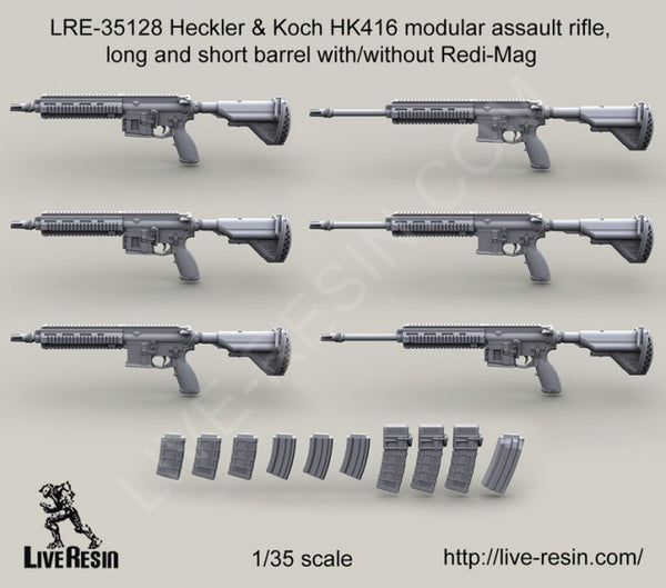 Heckler & Koch HK416 Modular Assault Rifle, Long and short barrel with/without redi-mag system