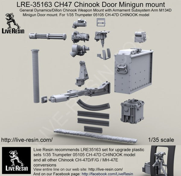 LRE35163 CH47 Chinook Door Minigun Mount (with minigun)