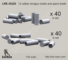 LRE35220 12 Gauge Shotgun Shells and spent shells